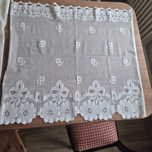 2x Vintage Scheibengardine Gardine 65x70cm für Stange Fenster Polyester