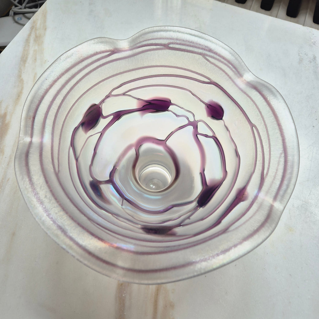 Vintage Jugendstil Glas Schale von Freiherr für Poschinger