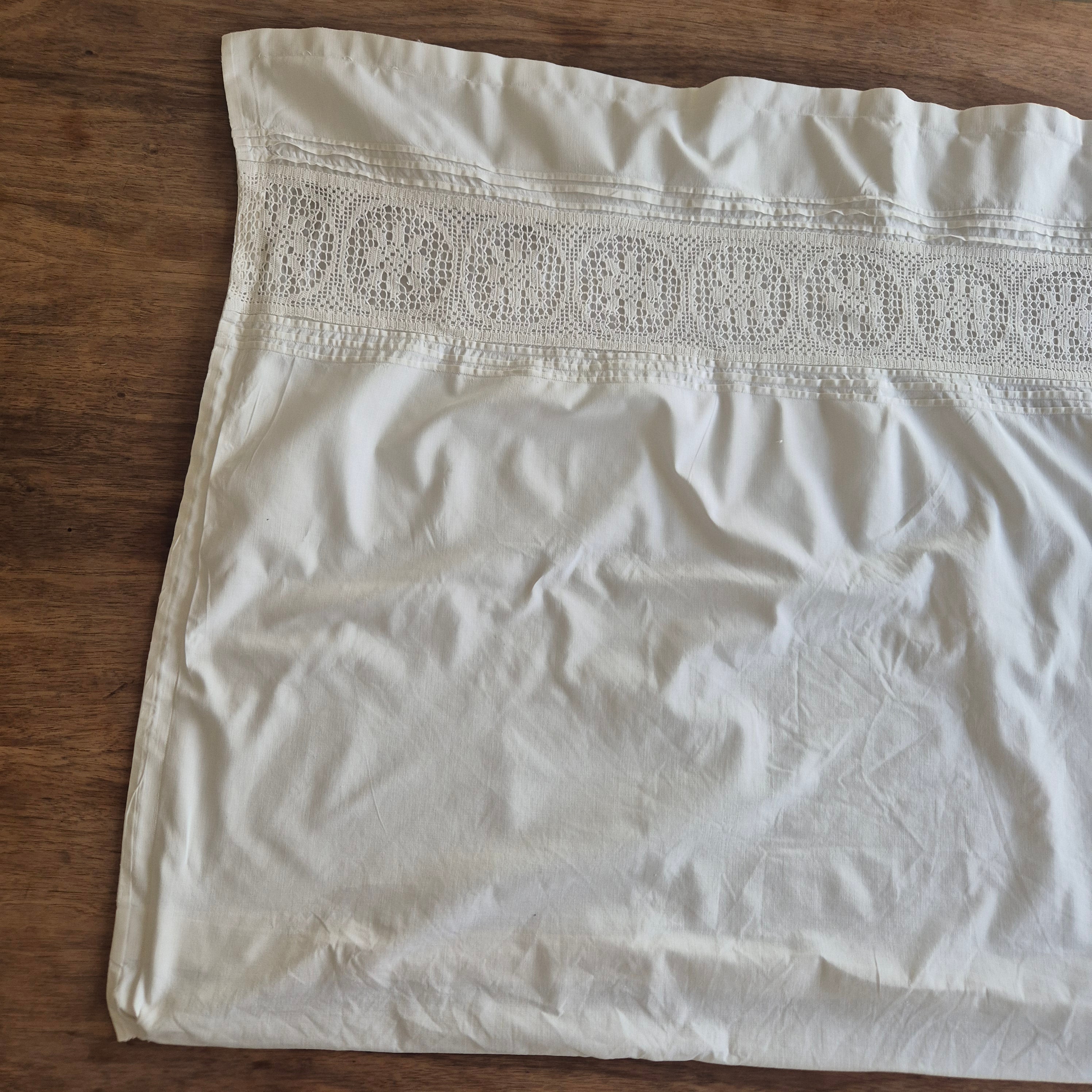 Antiker Kopfkissenbezug Paradekissen 67x82cm Baumwolle 1x Knopf fehlt