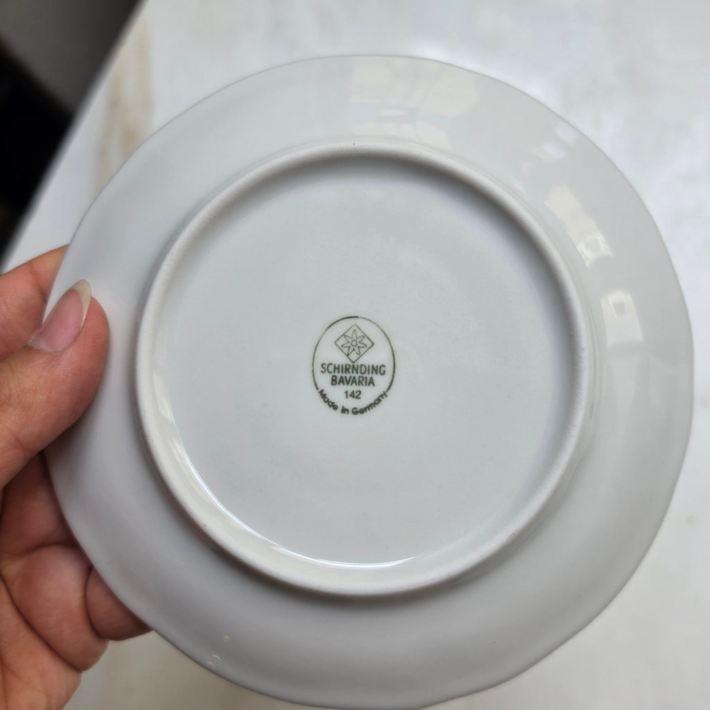 Vintage Schirnding Bavaria 3-teiliges Kaffeegedeck – Romantisches Blumendekor mit Goldrand