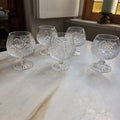 5x Vintage Bleikristall Cognacschwenker – Edler Diamant- und Sternenschliff