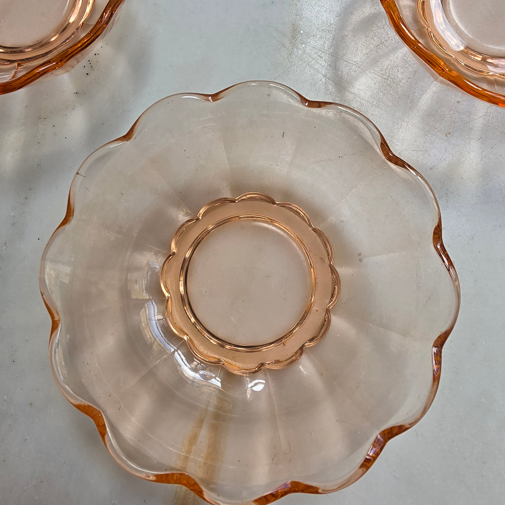 3x Rosalin Glasschalen - im Art-Déco-Stil - Schälchen
