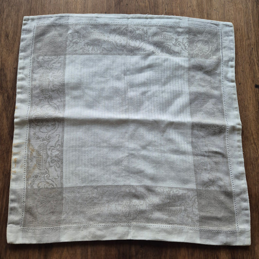 Antiker Kissenbezug Kissenhülle klein 50x50cm Leinen Baumwolle mit Flecken!