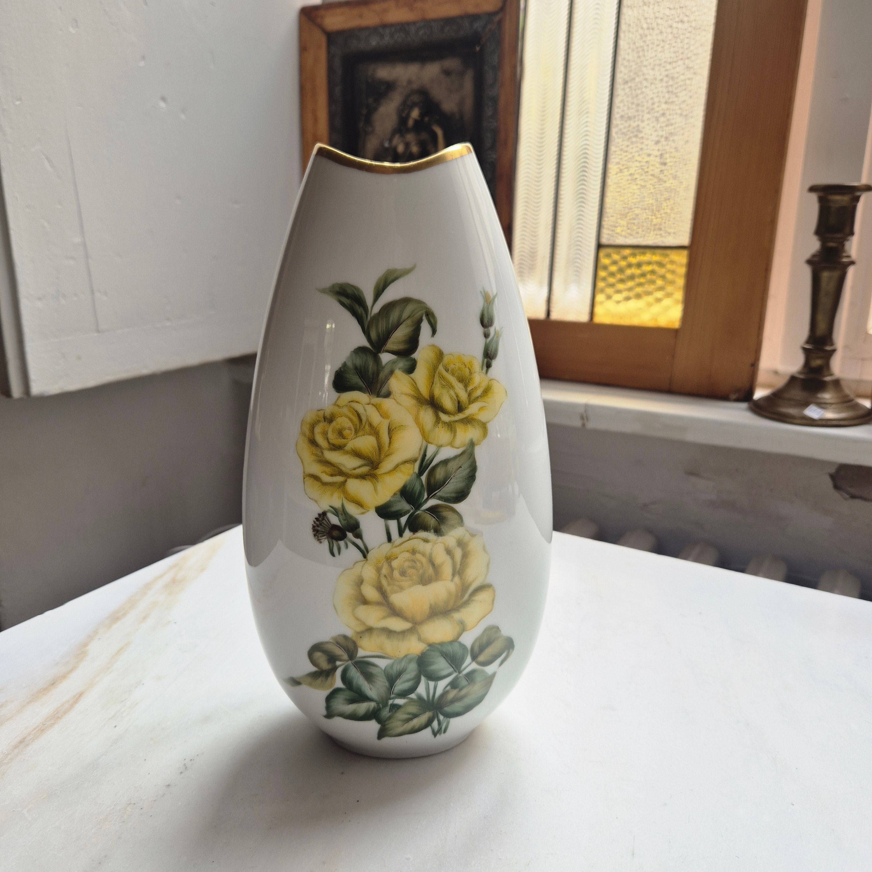 Handbemalte Porzellan Vase von Thomas Vintage Germany 40er Jahre