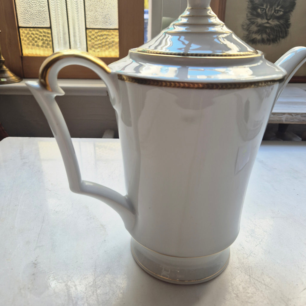 Große Kaffeekanne Porzellan mit Goldrand - Schönwald Bavaria