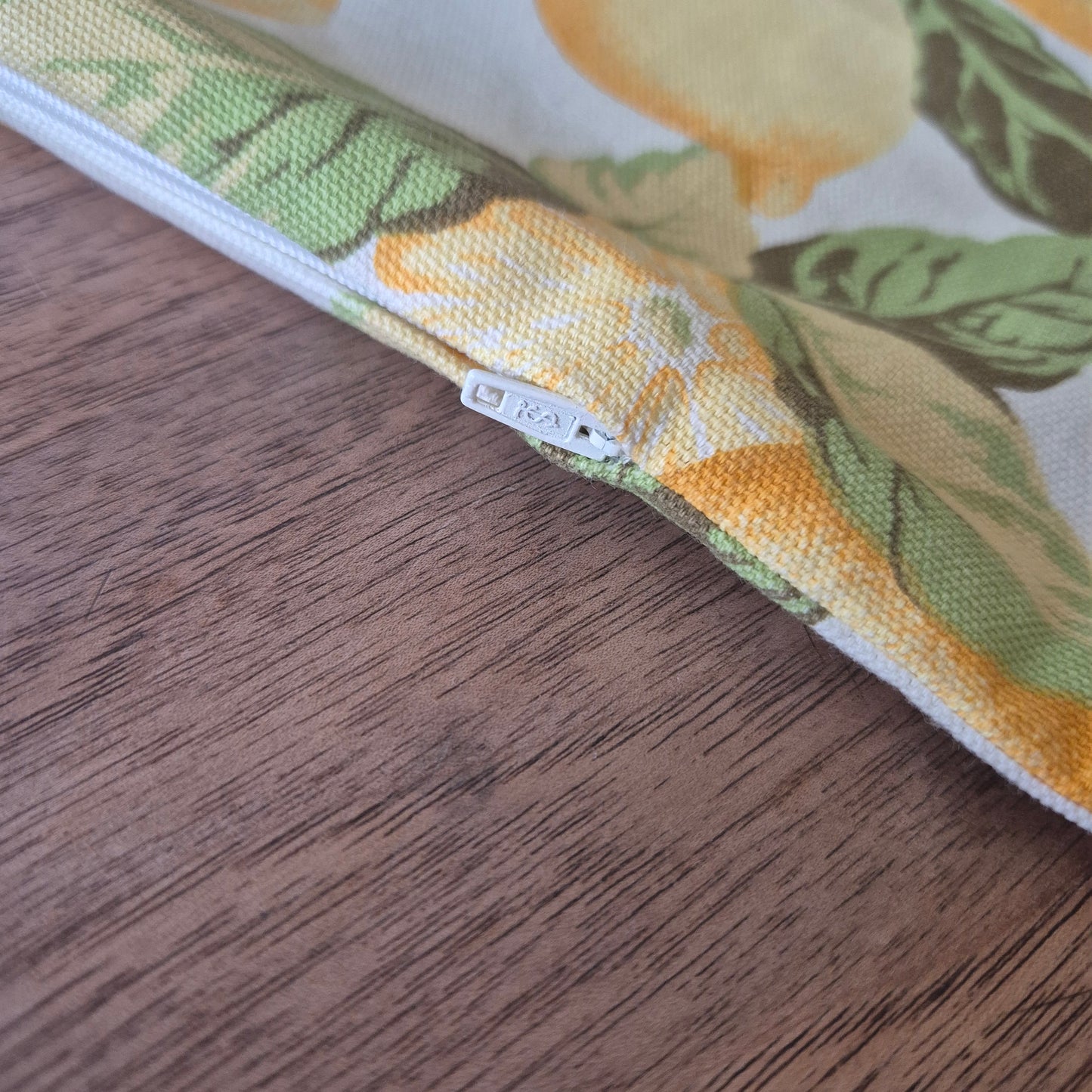 Vintage Kissenhülle Zitronen Motiv 50x50cm