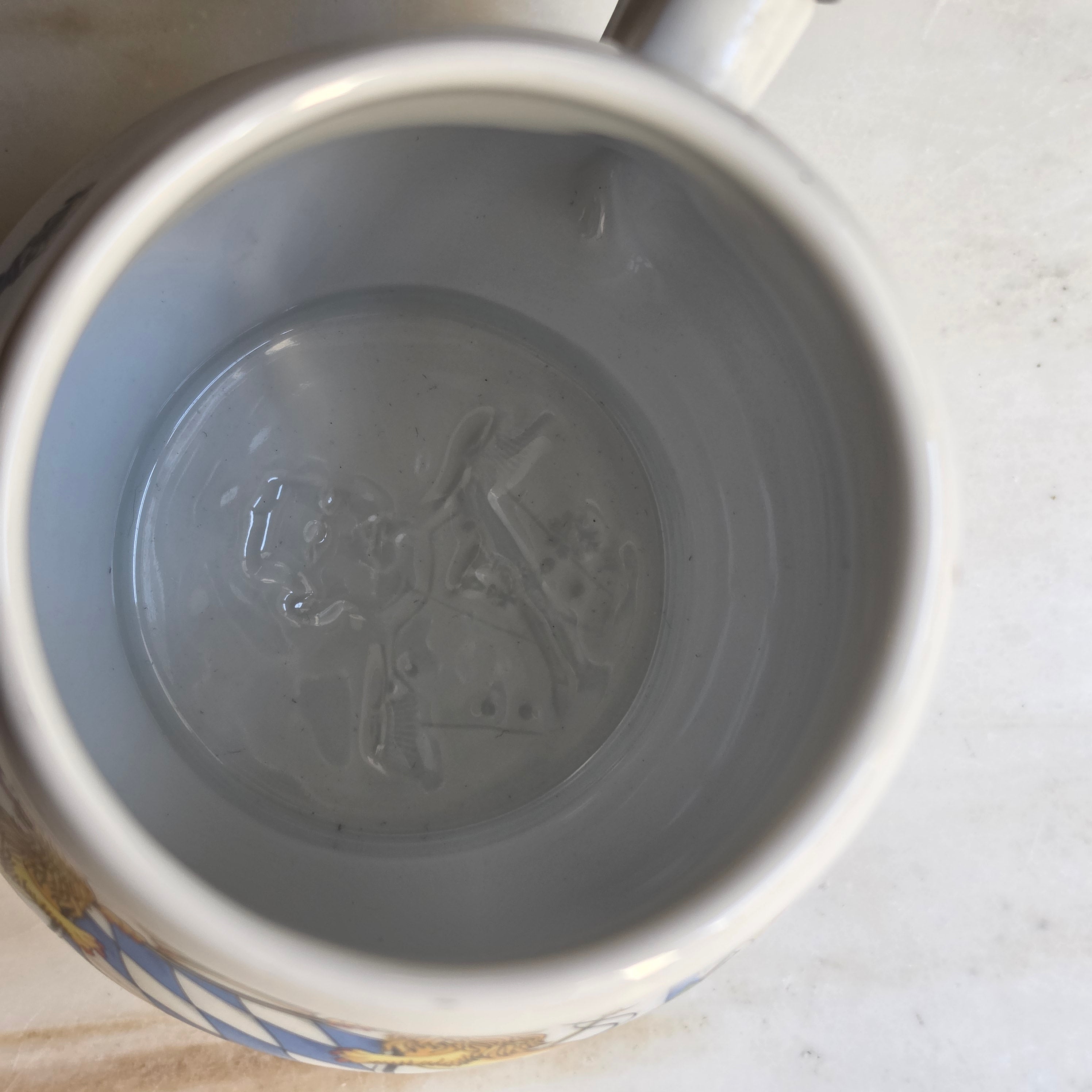 Exklusiver Porzellan-Bierkrug mit Zinndeckel – Bayerisches Wappen & Krone - Kühr Sandizell (Limitierte Auflage)