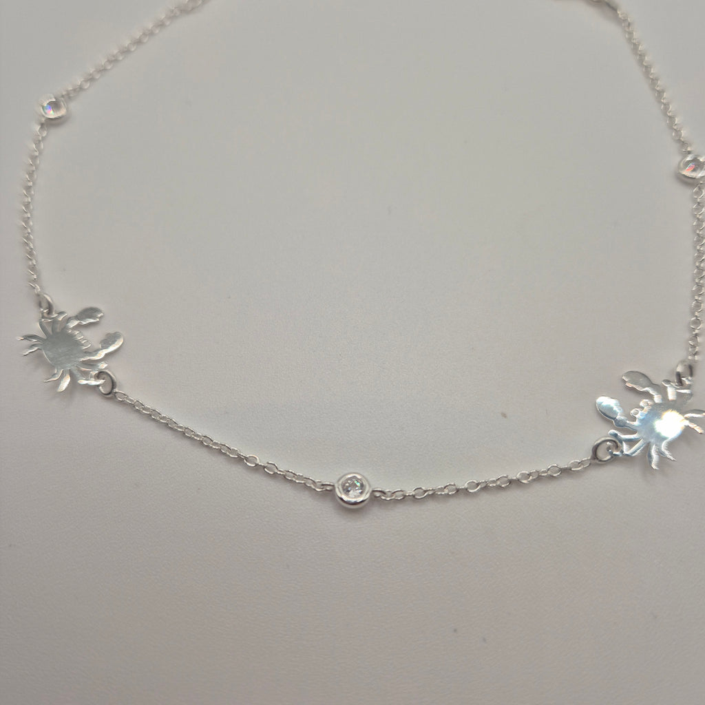 Zartes Fußkettchen Silber 925 Krebs