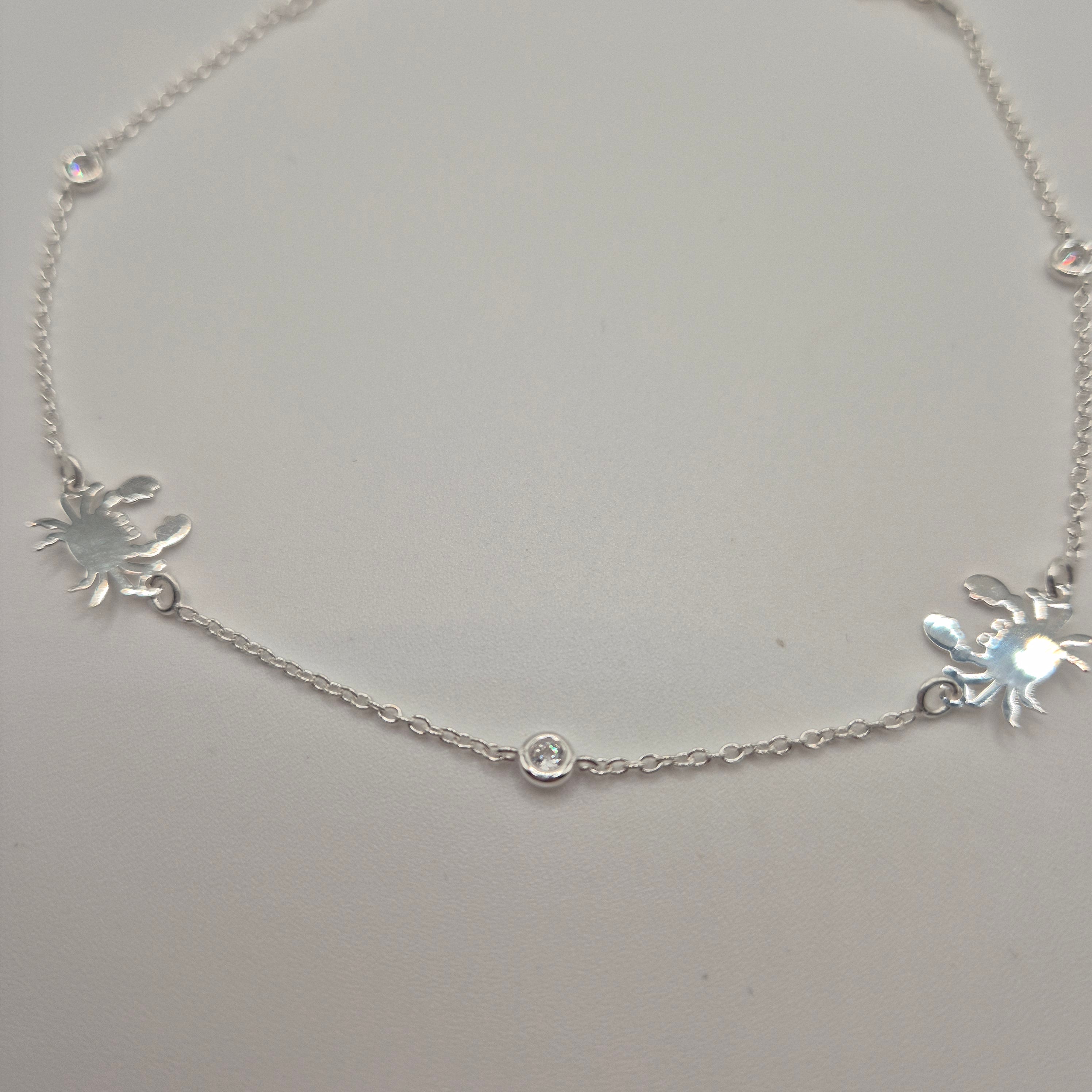 Zartes Fußkettchen Silber 925 Krebs