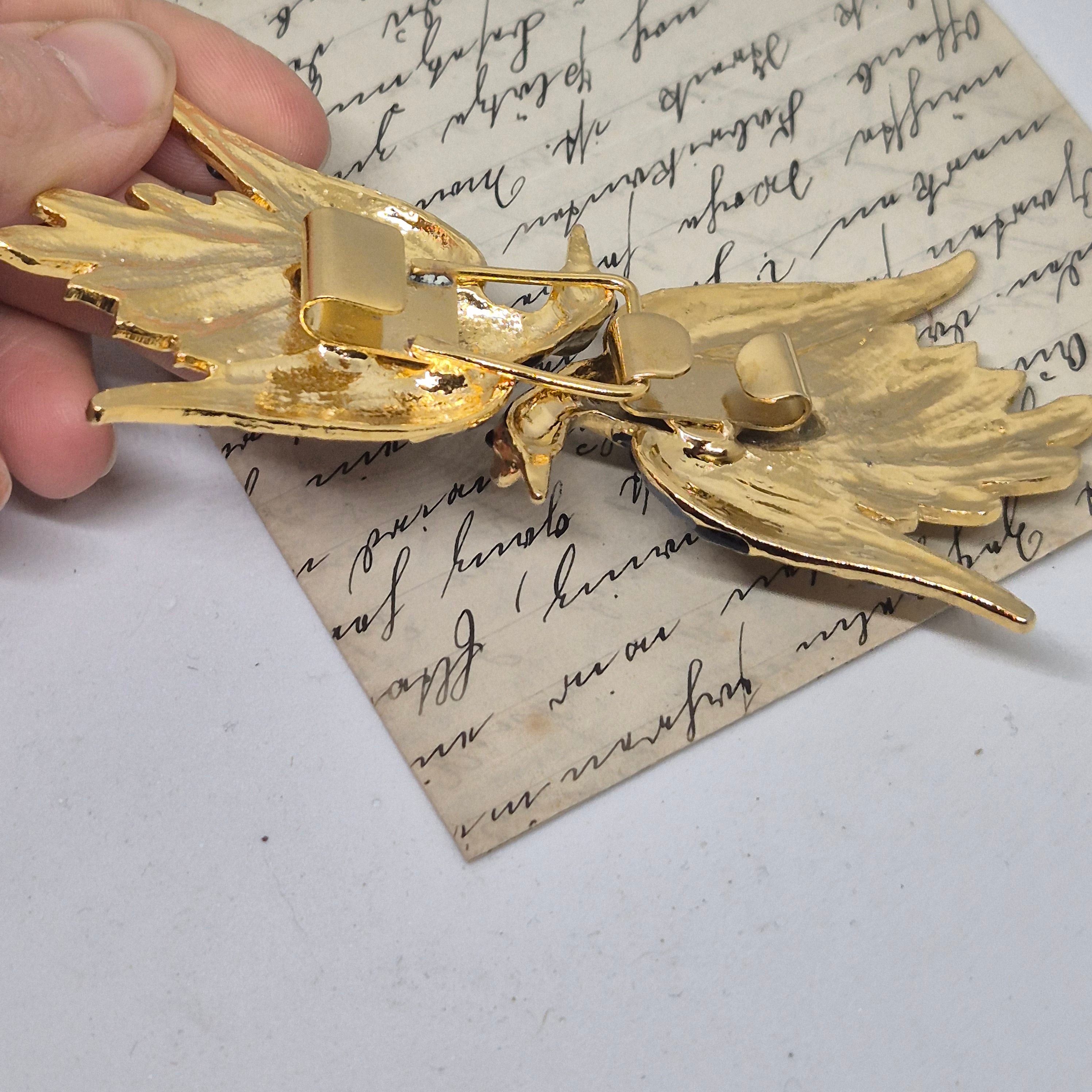 Vintage Gürtelschnalle 2-Teilig Trachtenschnalle Taillengürtel aus den 80ern-Handmade aus Berlin gold grau Schwan Kranich Vogel