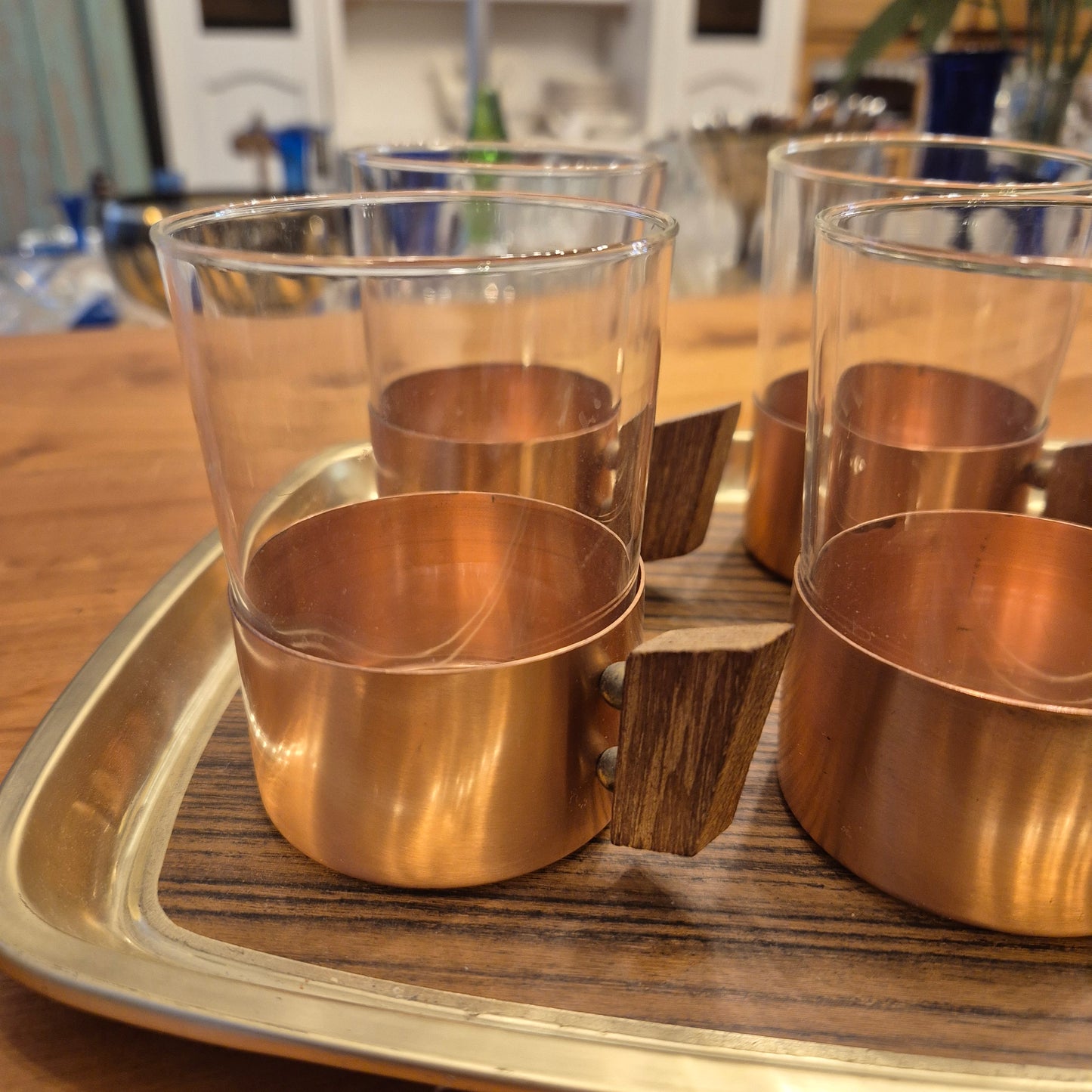 Vintage Teegläser 60er Jahre Schott&Gen 6xStück mit Tablet