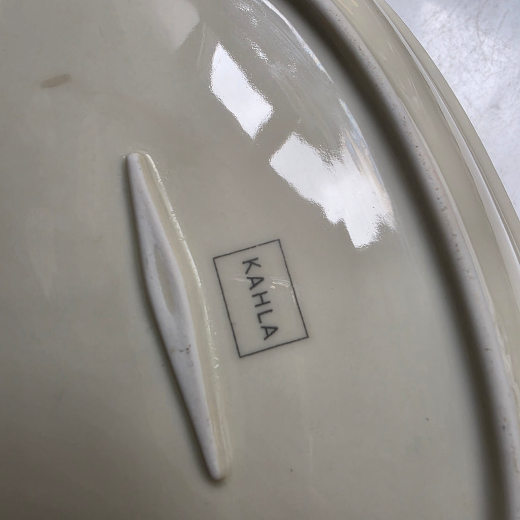 Elegante Kahla Servierschale – Ovale Beilagenschale mit feinem Rauten-Dekor – Creme & Terrakotta