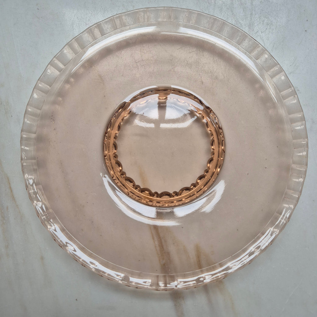 Vintage Tortenplatte/Glasplatte Pastellrosa