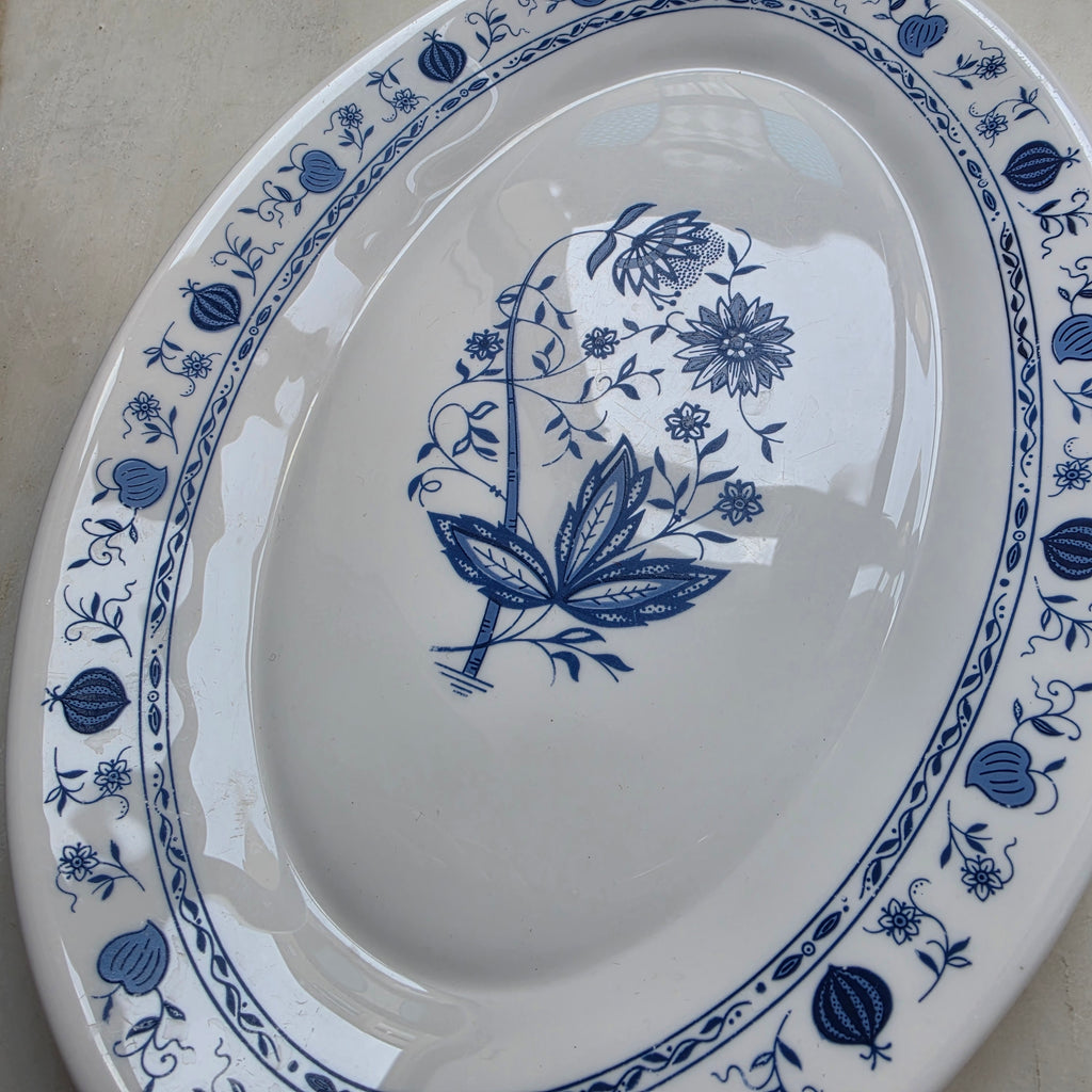 Vintage Servierplatte „Zwiebelmuster-Stil“ – Harmonia CRIVISA (Made in Spain)