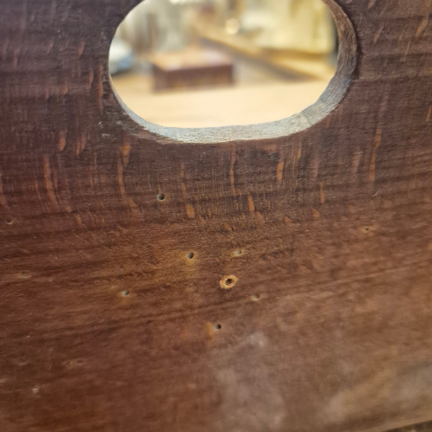 Antike kleine Holzkiste mit Deckel für Briefe, Krimskrams Schreibtischaufbewahrung
