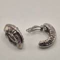 Vintage 50er Jahre Massive Runway Ohrringe / Made in West Germany Statement Clips Creolen Silber