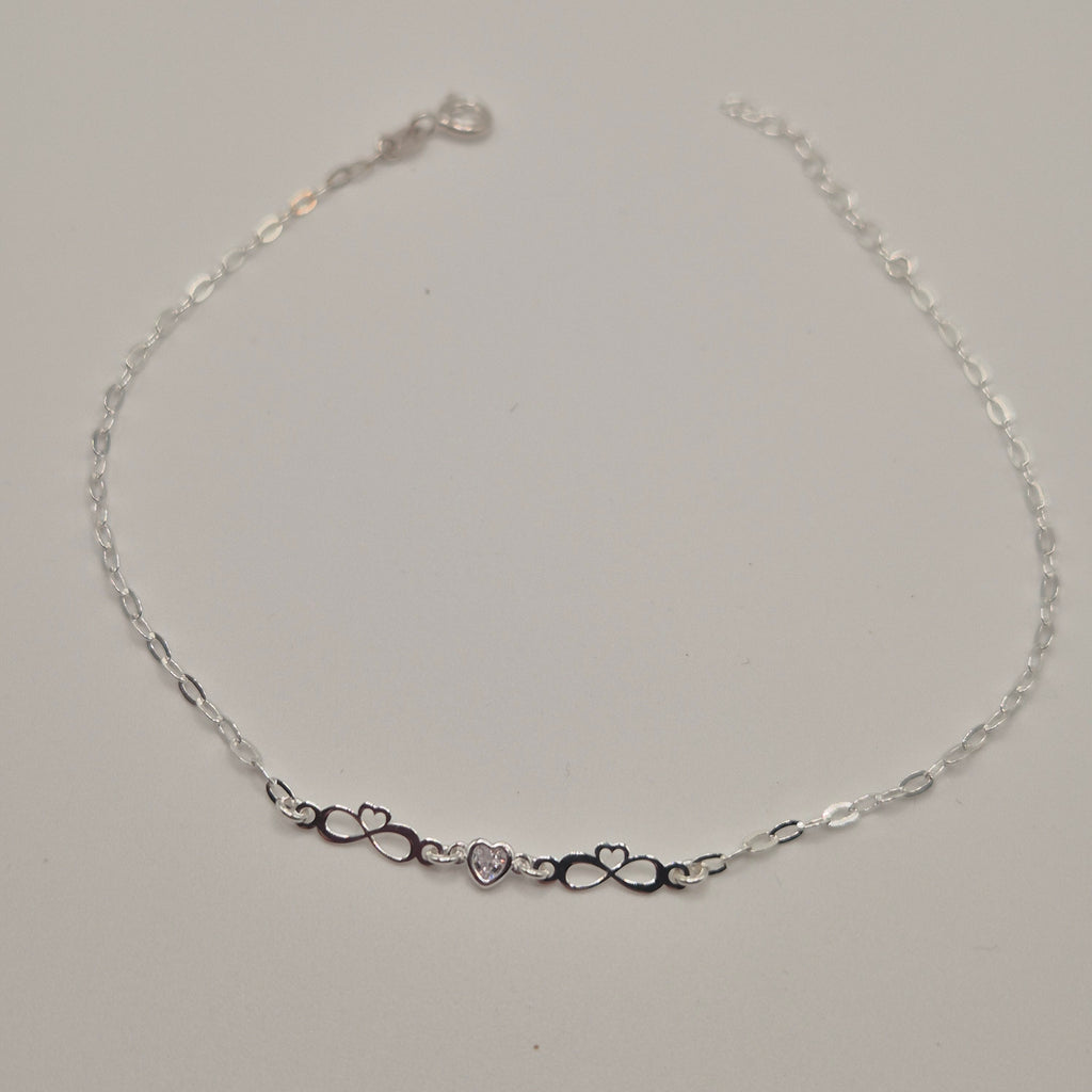 Zartes Fußkettchen Silber 925 Infinity Unendlich