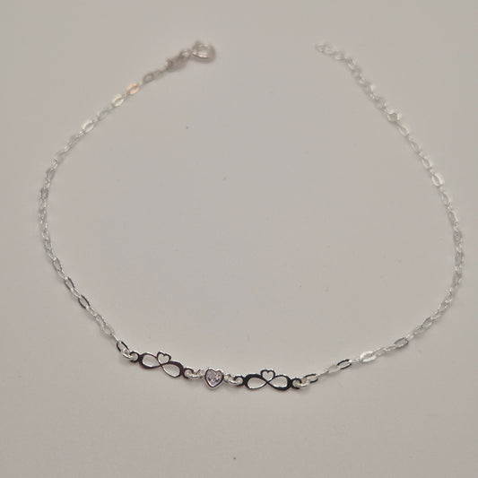 Zartes Fußkettchen Silber 925 Infinity Unendlich