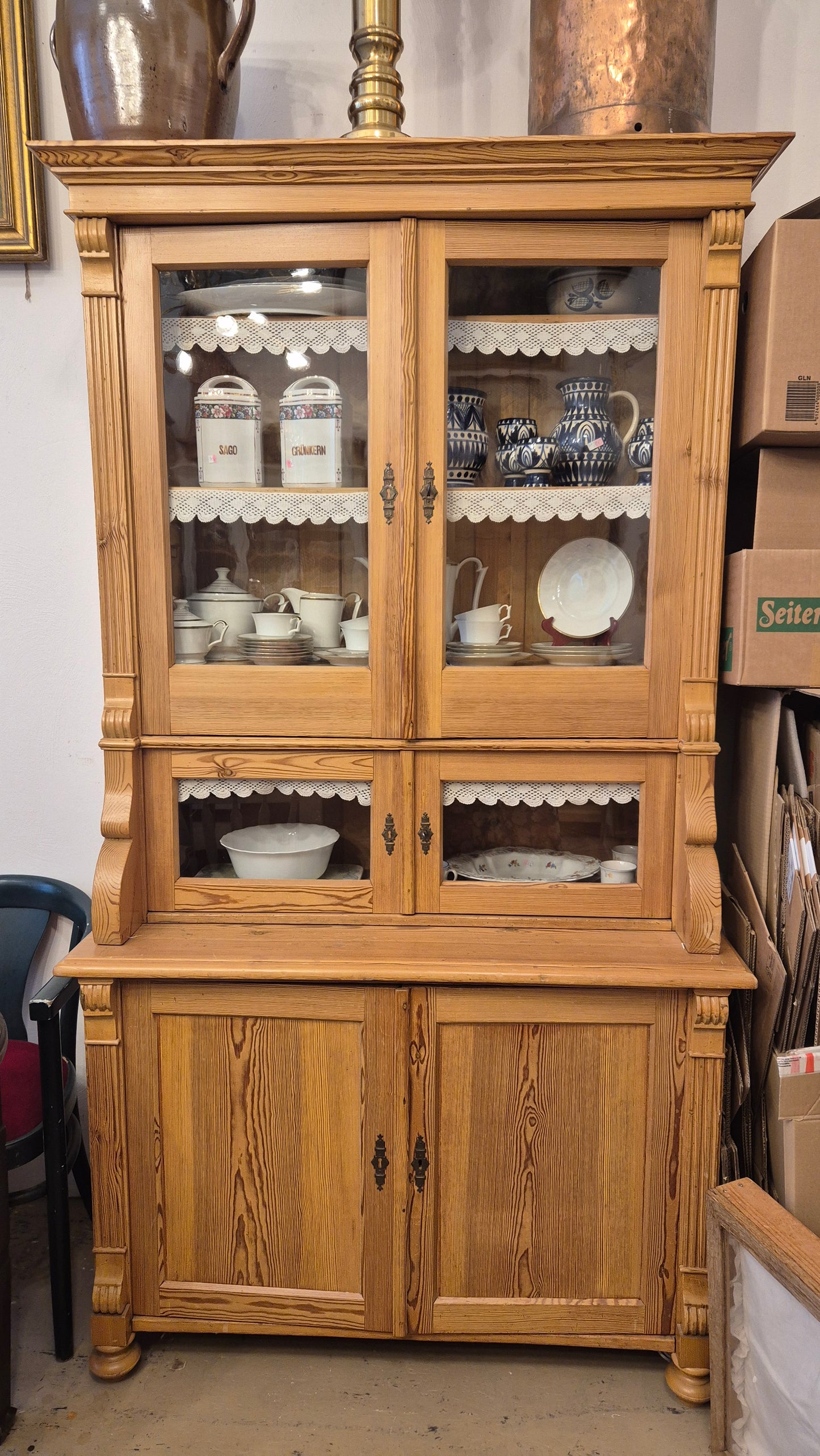 Antikes Jugendstil Landhaus Küchenbuffet Alt Vollholz Kiefernholz