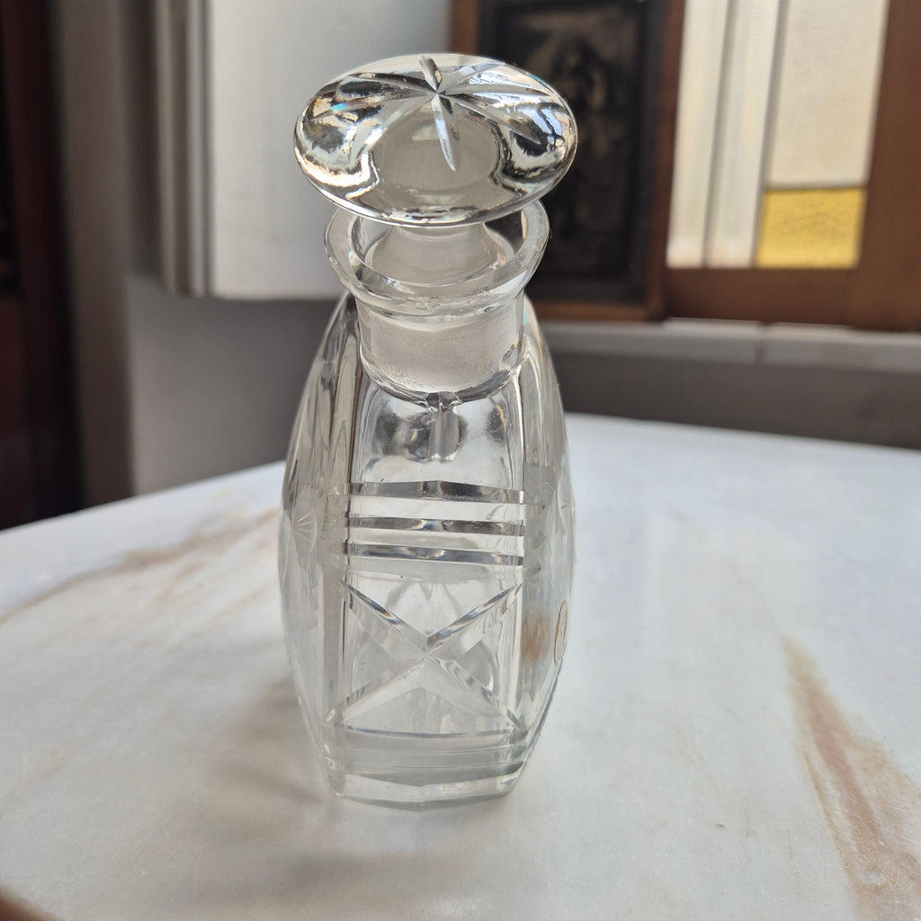 Vintage Glas Kristall Karaffe mit Traubenmotiv Traubenmotiv