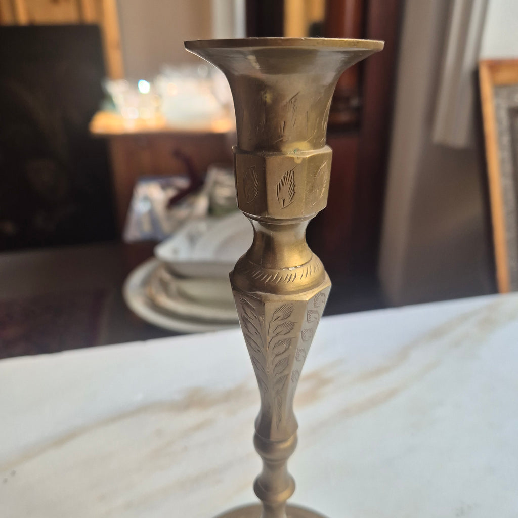 2x Vintage Indische Messing Kerzenhalter
