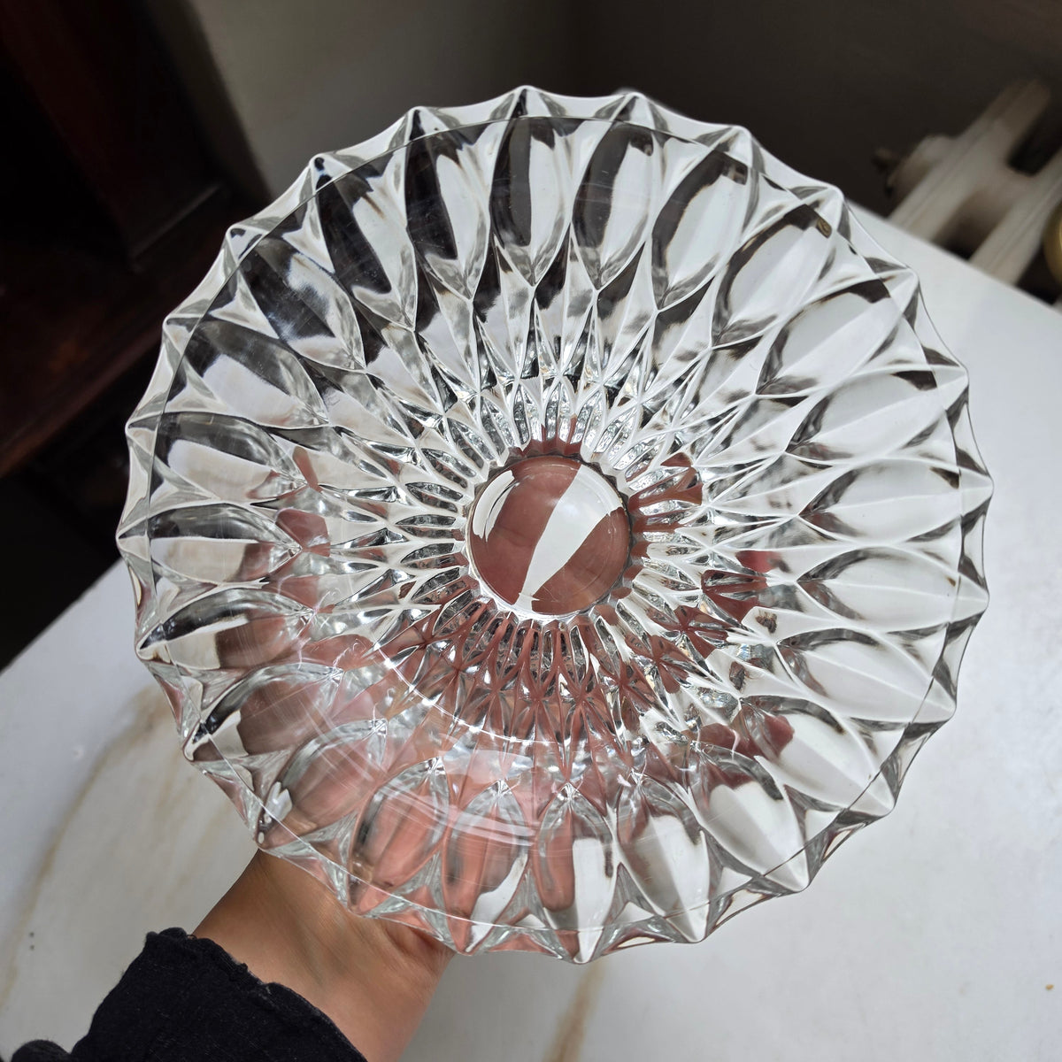 Eleganter Bleikristall-Schale mit Sternschliff – Kristallglas Schüssel