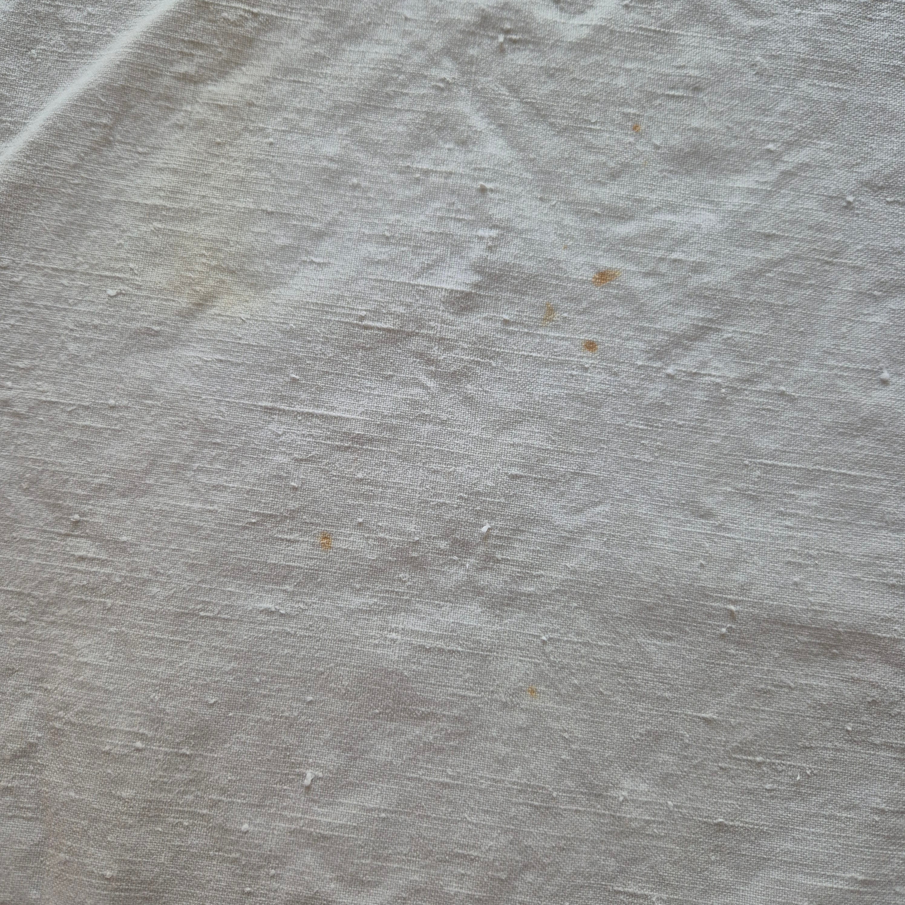 Antikes Jugendstil Baumwolle/Leinen Bettlaken 155x220cm Monogramm H.S beige creme ♡