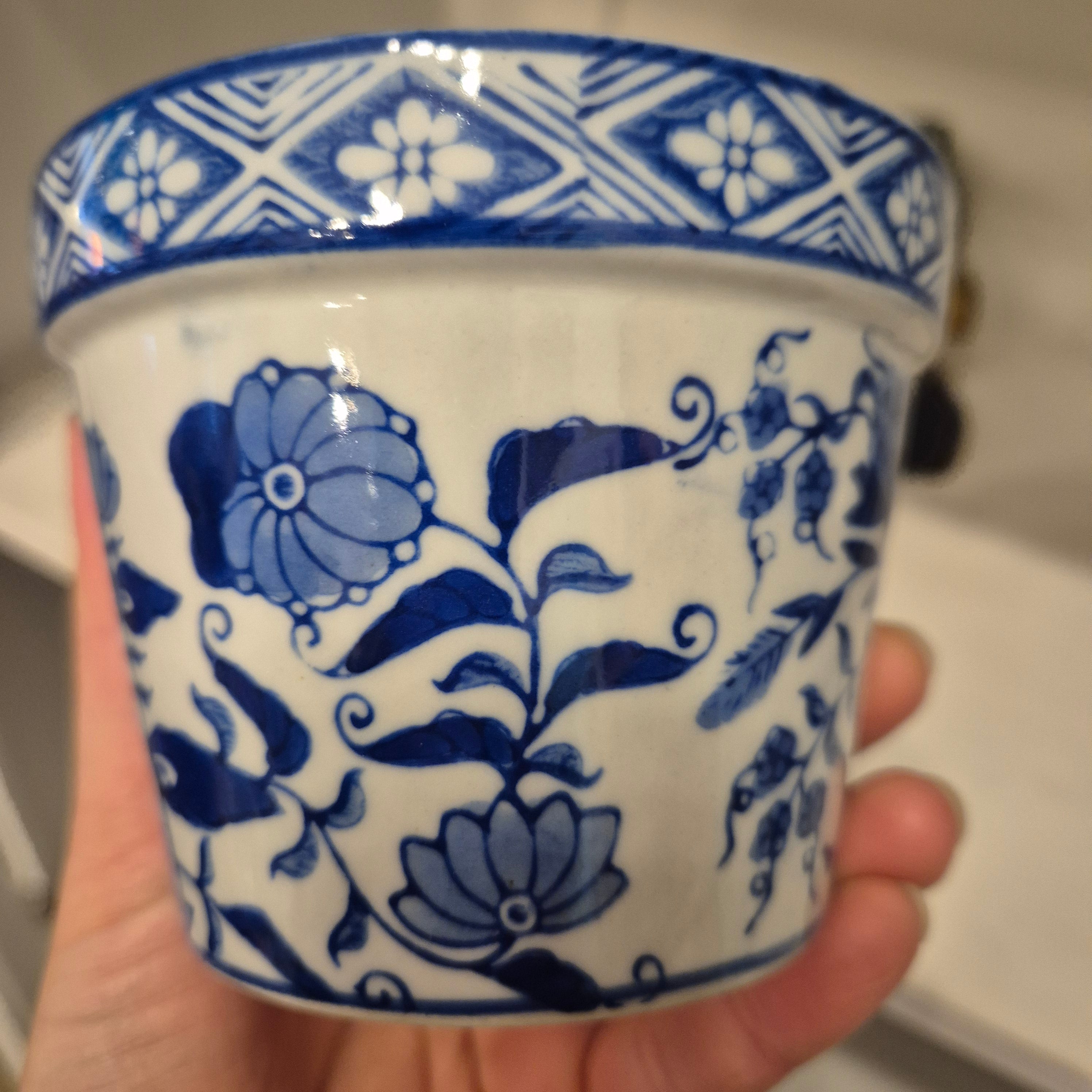 Kleiner Vintage Zwiebelmuster Übertopf