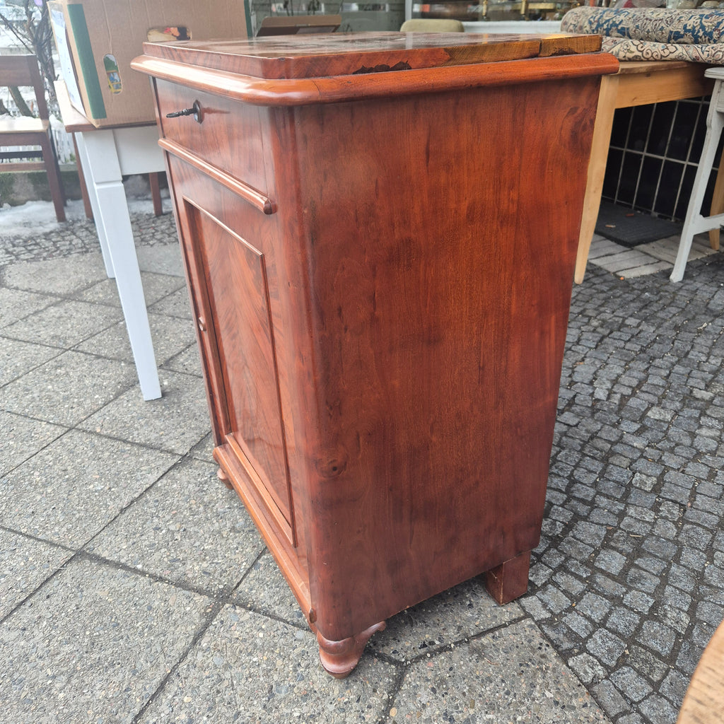 Antike Biedermeier Kommode Beistellschrank Nussholzfunier von 1860