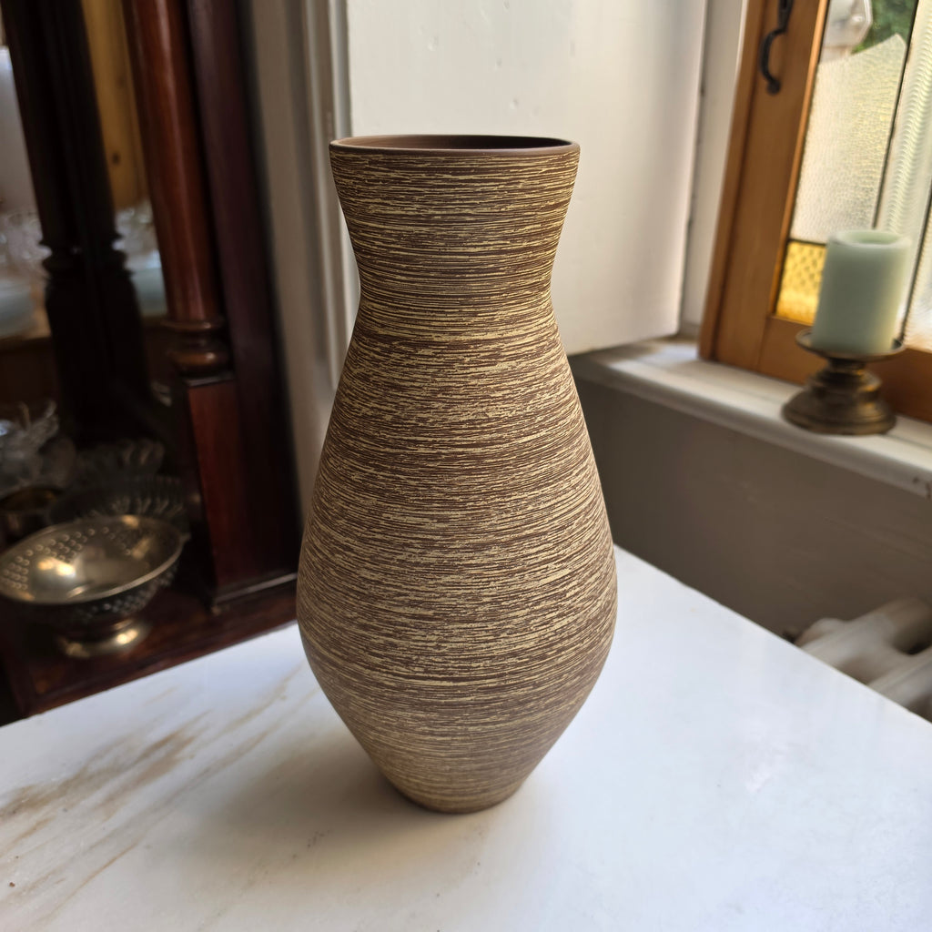 Vintage Keramikvase in warmen Erdtönen - Handarbeit Signiert