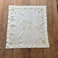 Kleine vintage Mitteldecke bedruckt oder zum besticken grün weiß 53x58cm Ostern