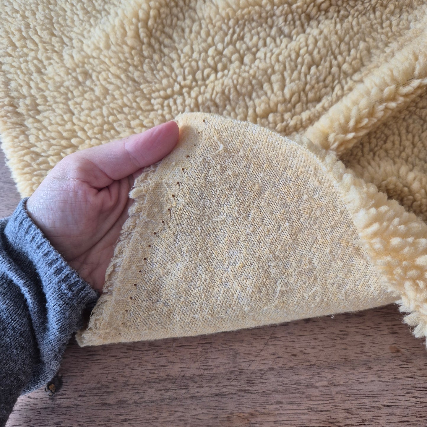 Vintage beiger Futterstoff kuschelig Teddy 53x 153cm zum Nähen!