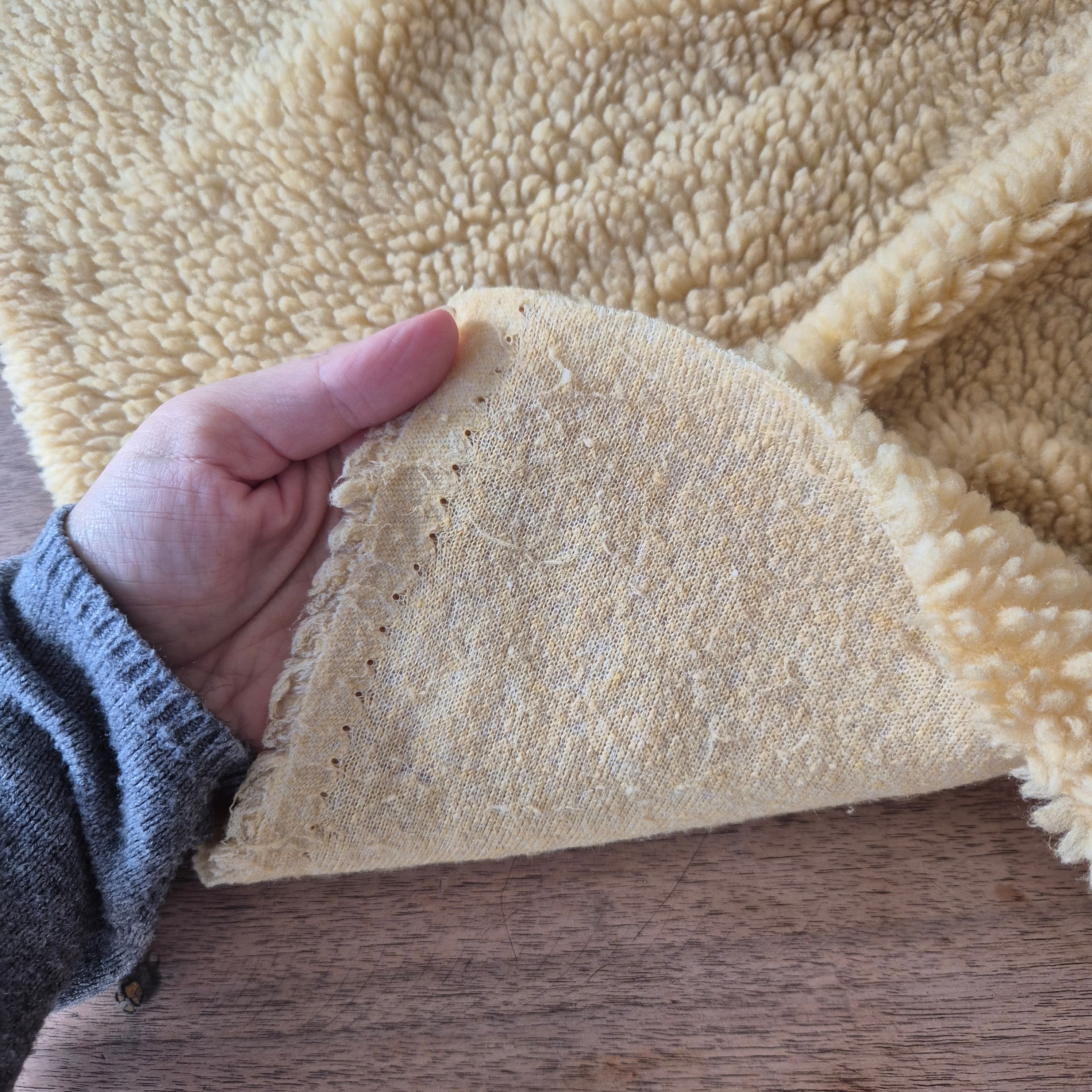 Vintage beiger Futterstoff kuschelig Teddy 53x 153cm zum Nähen!