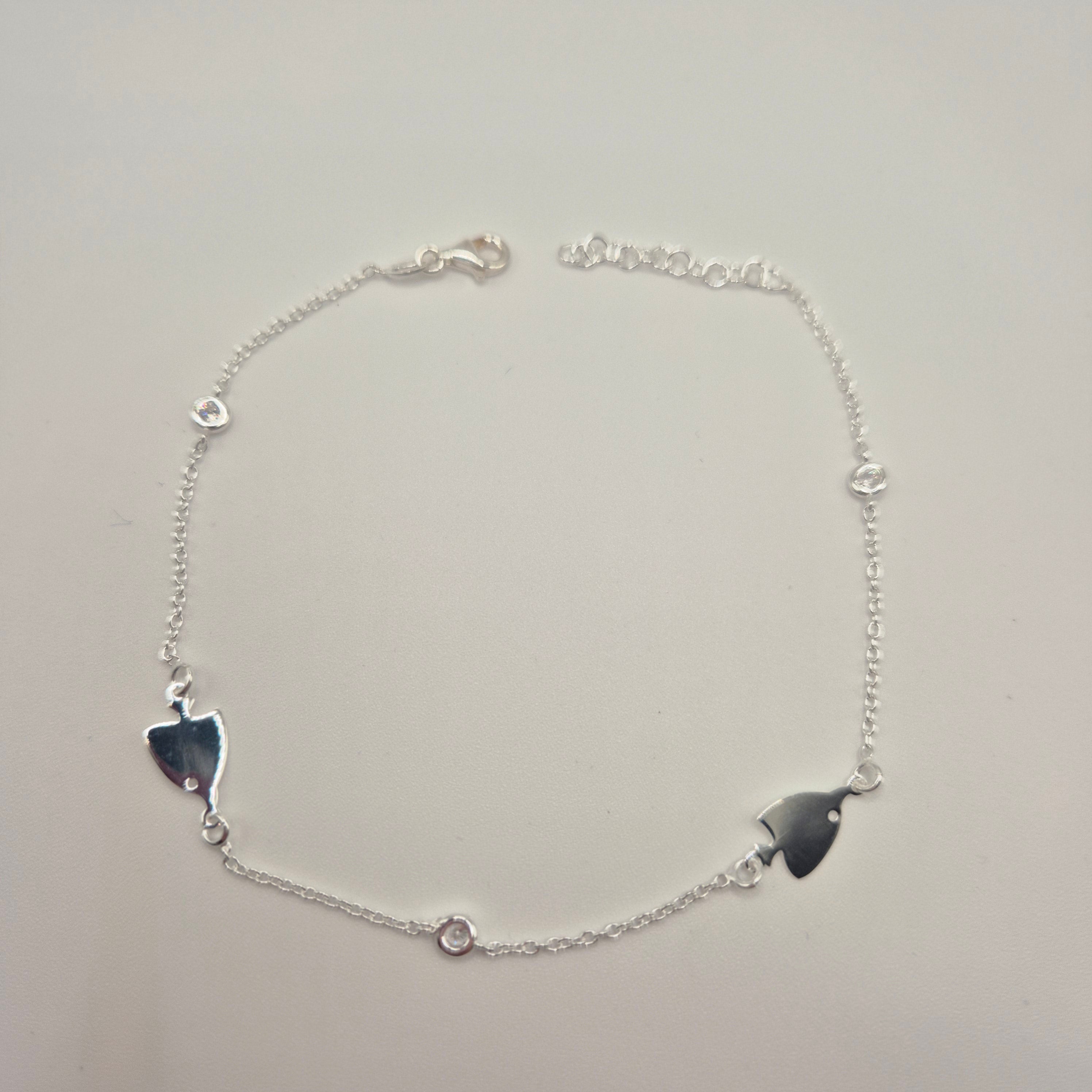 Zartes Fußkettchen Silber 925 Fische