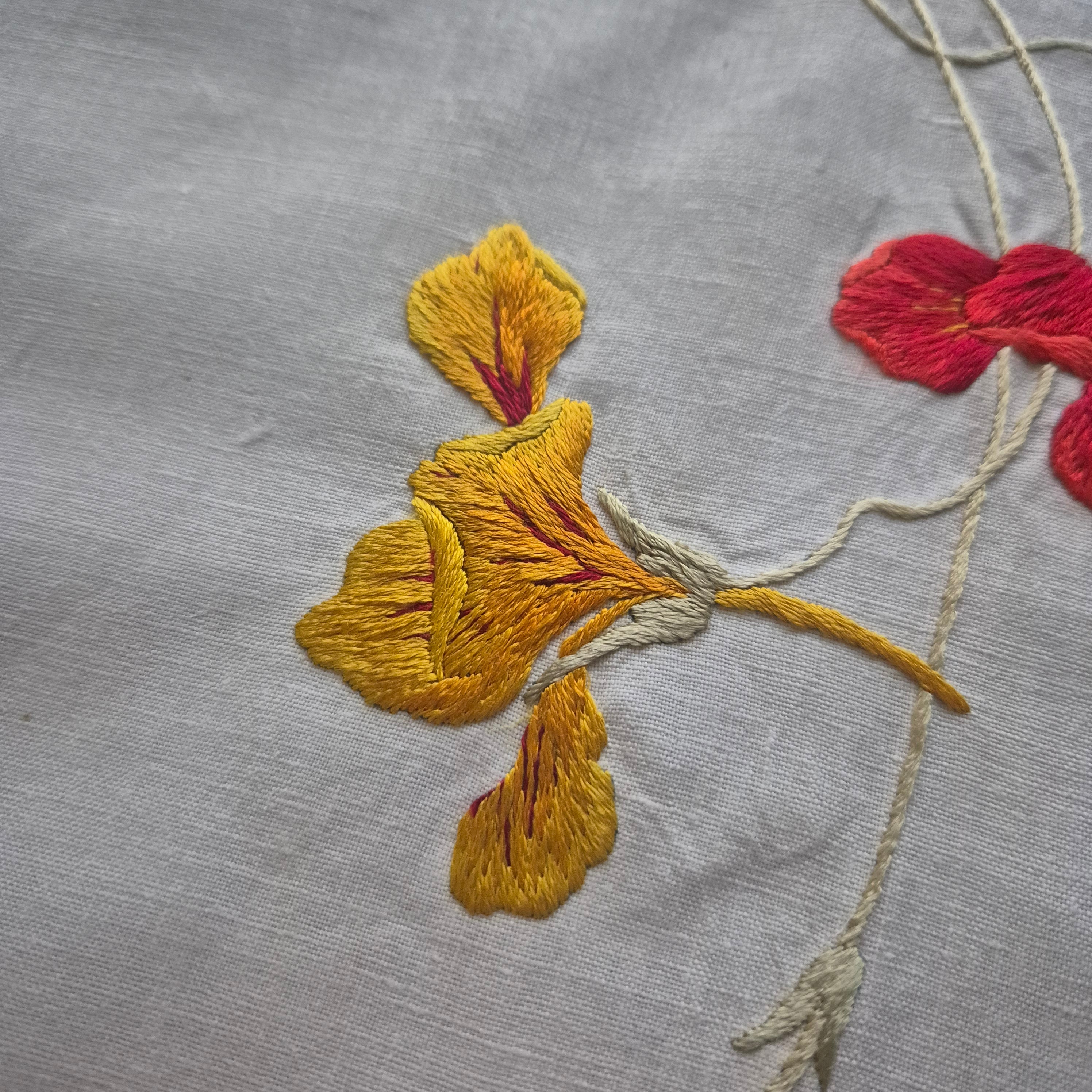 Vintage Läufer handbestickt mit Flecken! 35x150cm