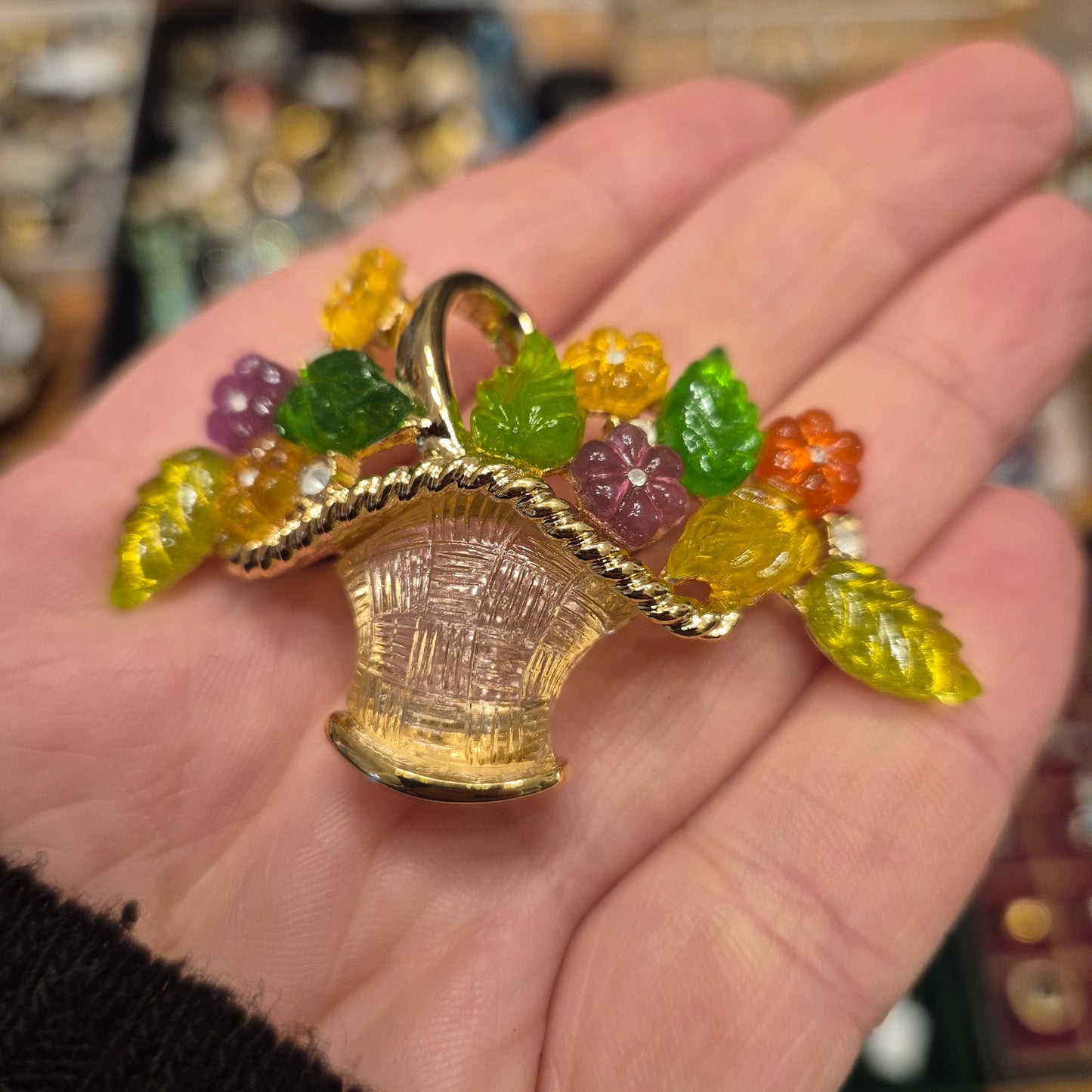 Große Statement Brosche / Blumenbouquet Modeschmuck