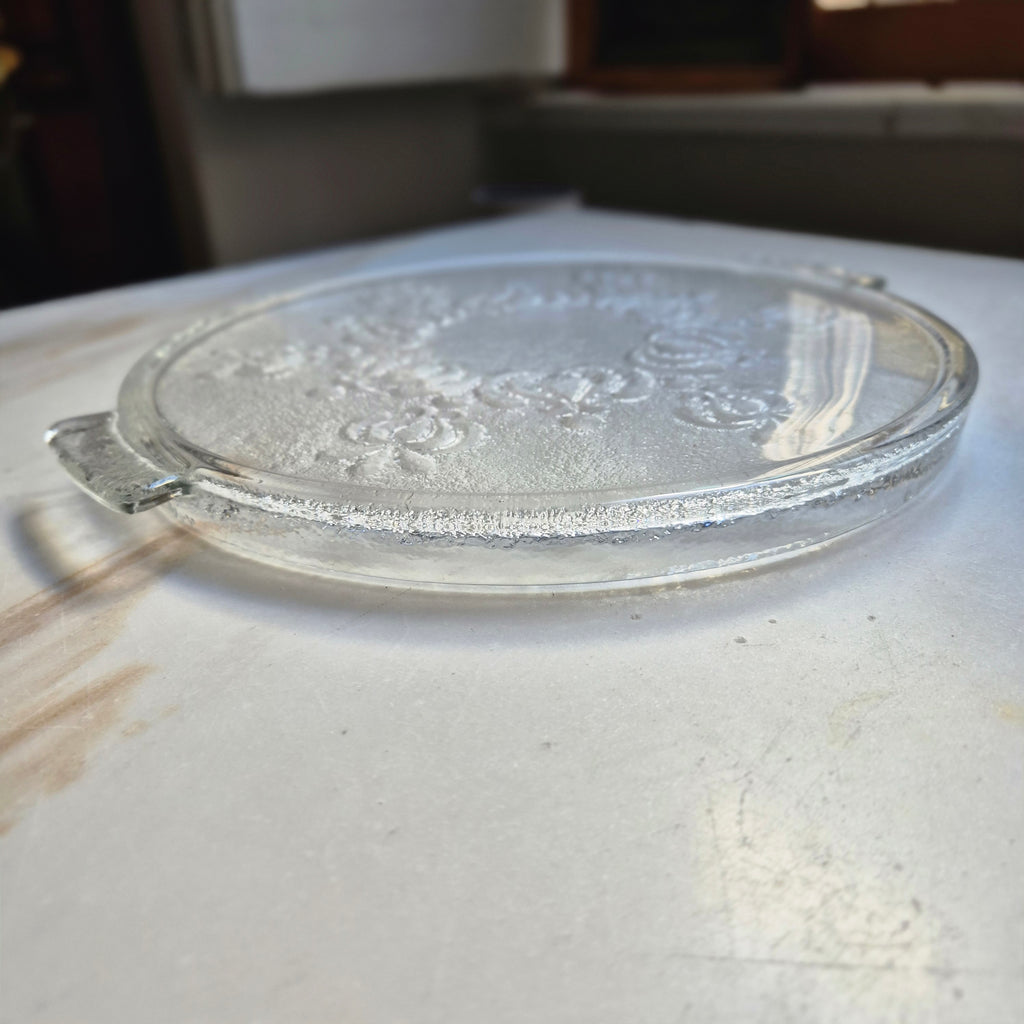 Vintage Bleikristall Kuchenplatte/Tortenplatte 60er Jahre mit Muster Ornamenten