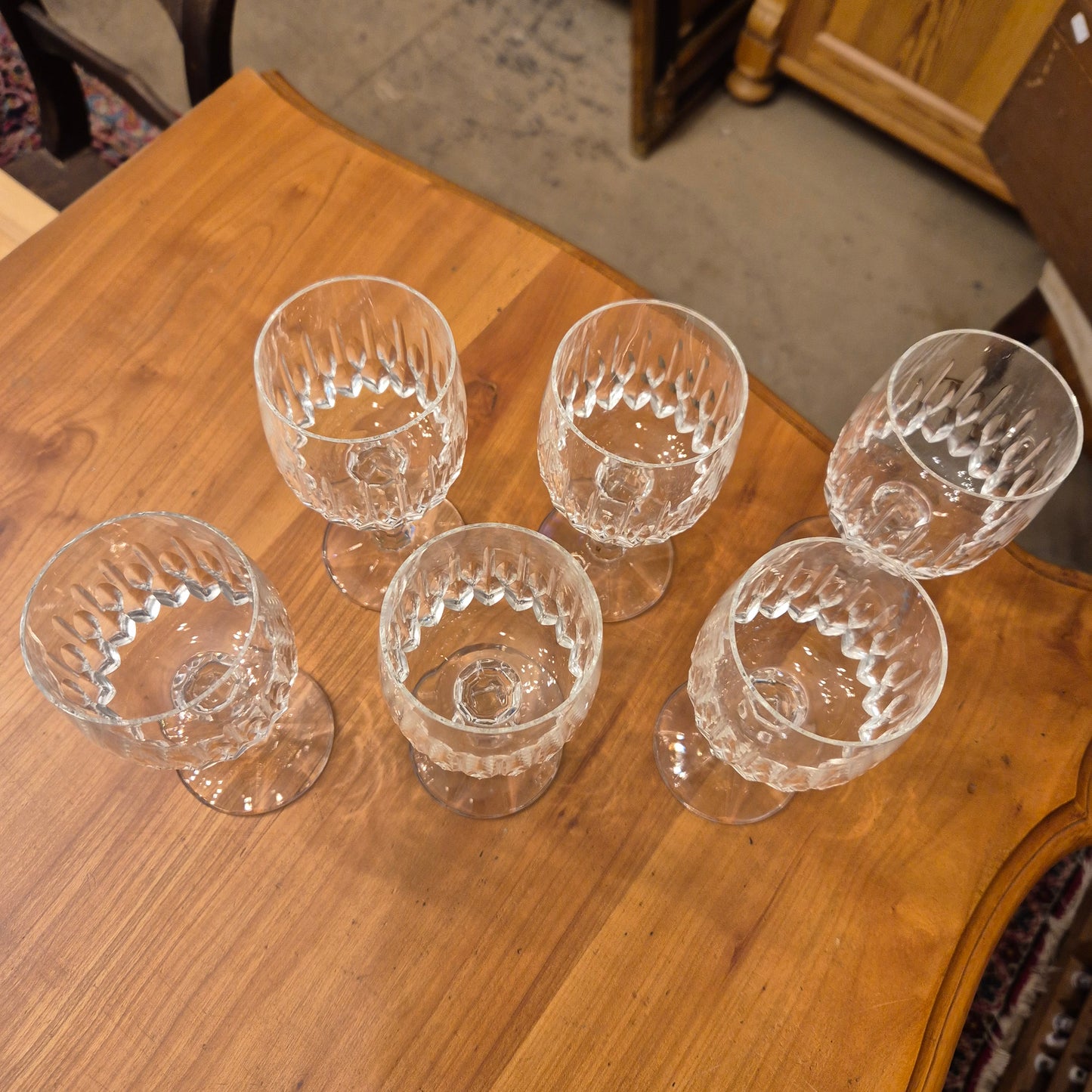 6x Vintage Kristall Weingläser Stilgläser