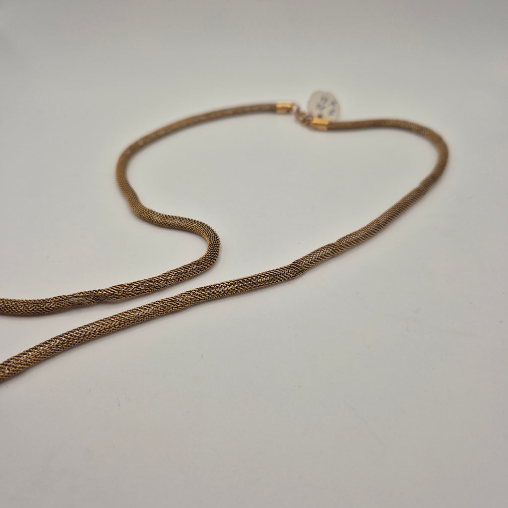 Vintage Halskette mit Anhänger edel Unikat Handmade 80er Jahre goldfarebnd Traubenform