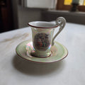 Vintage Mokkatasse mit Lüsterglasur & Romantik-Motiv – Porzellan Sammeltasse