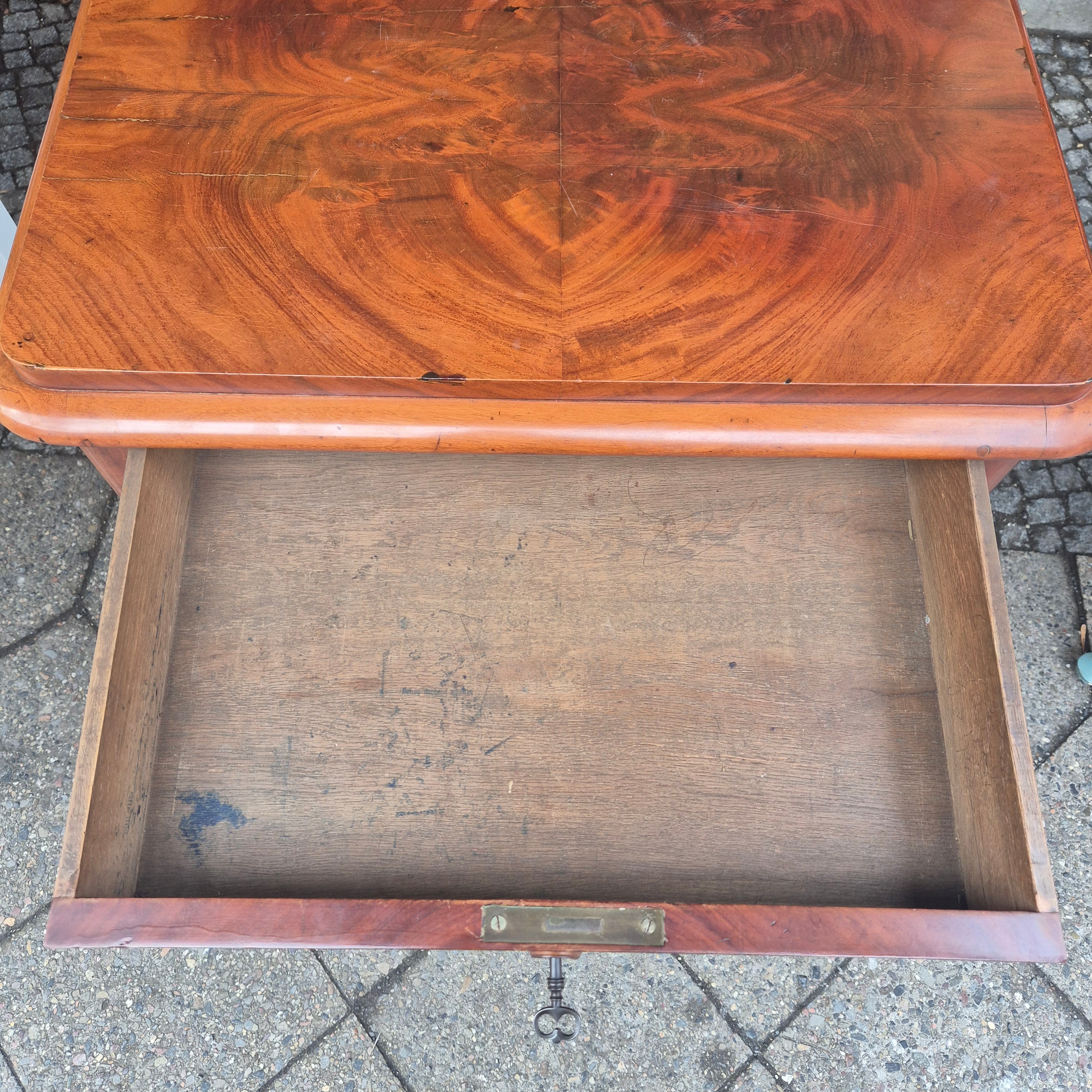 Antike Biedermeier Kommode Beistellschrank Nussholzfunier von 1860