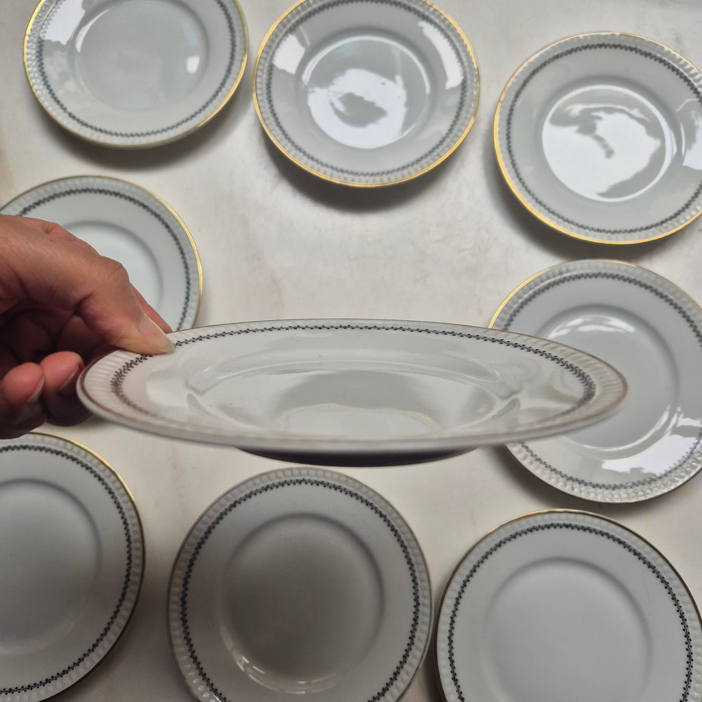 9x Vintage kleine Dessertteller - Kuchenteller Silesia Porzellan