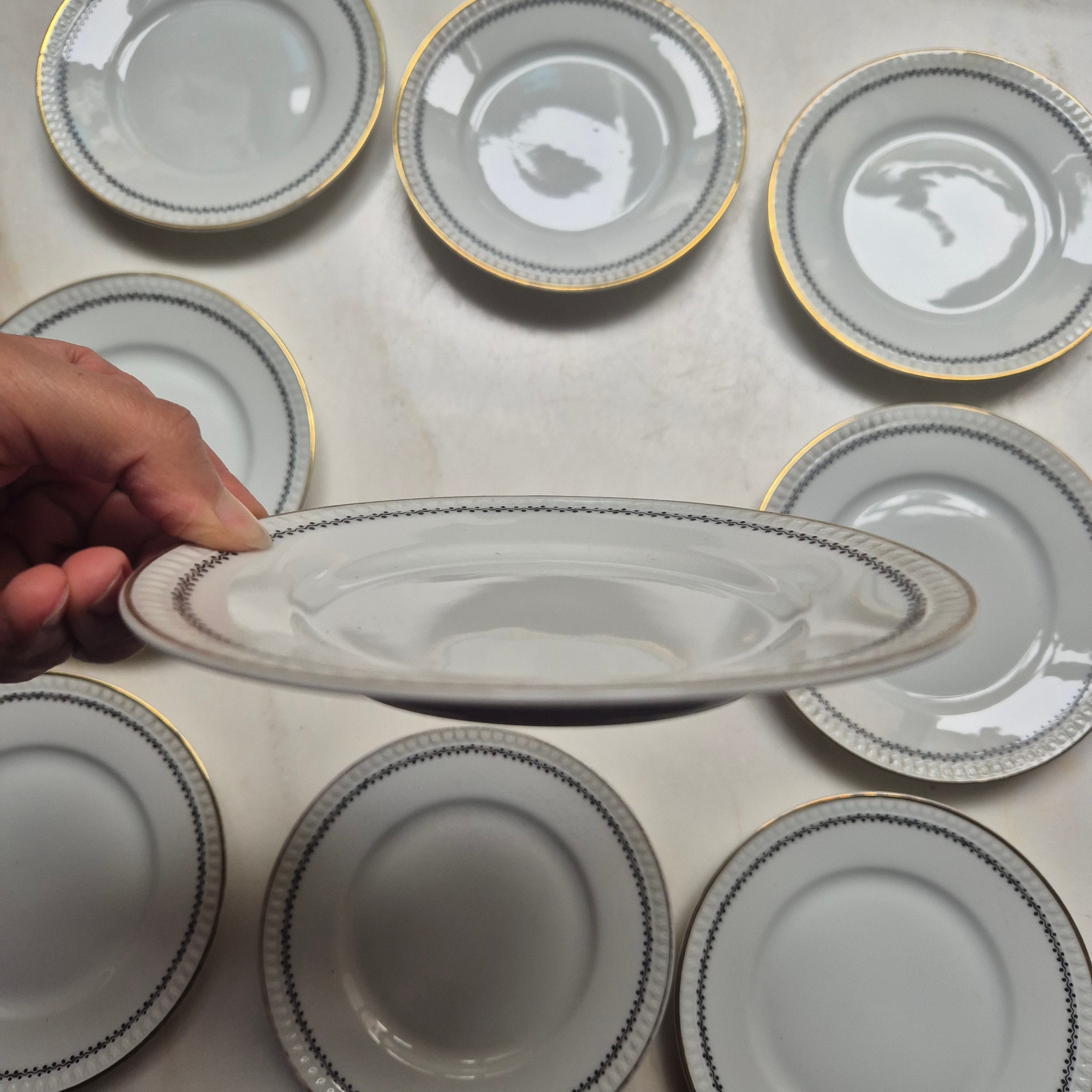 9x Vintage kleine Dessertteller - Kuchenteller Silesia Porzellan