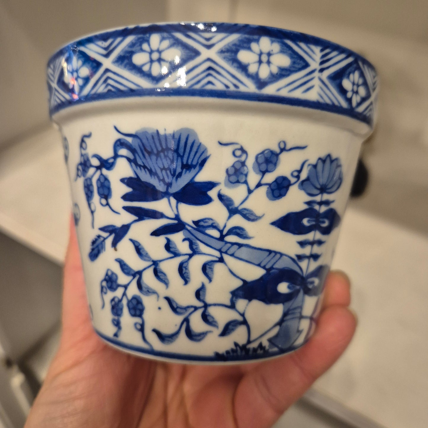 Vintage Zwiebelmuster Übertopf klein