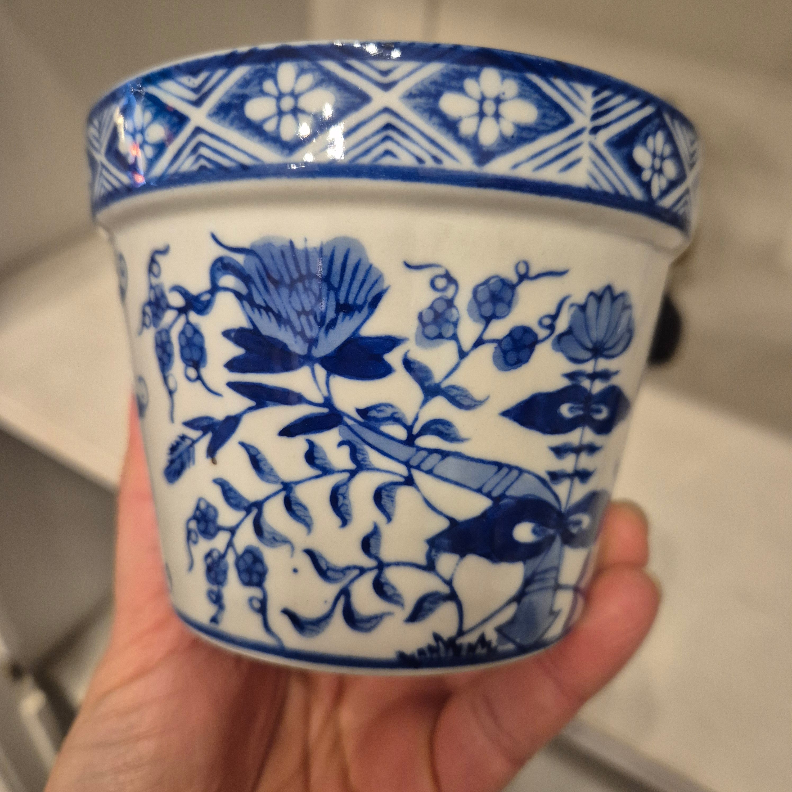 Kleiner Vintage Zwiebelmuster Übertopf