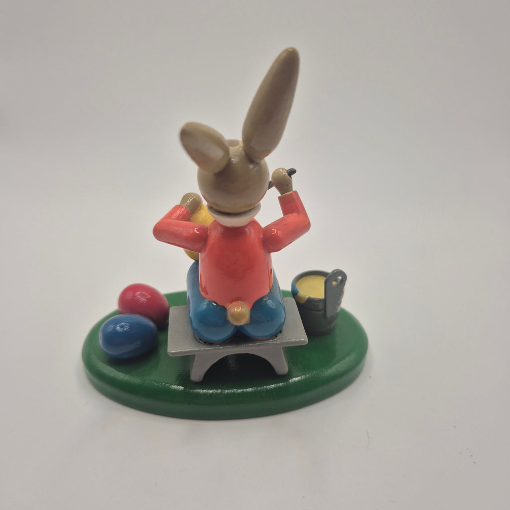 Charmante Erzgebirge-Stil Osterhasen-Figur aus Holz – Liebevoll Handbemalt