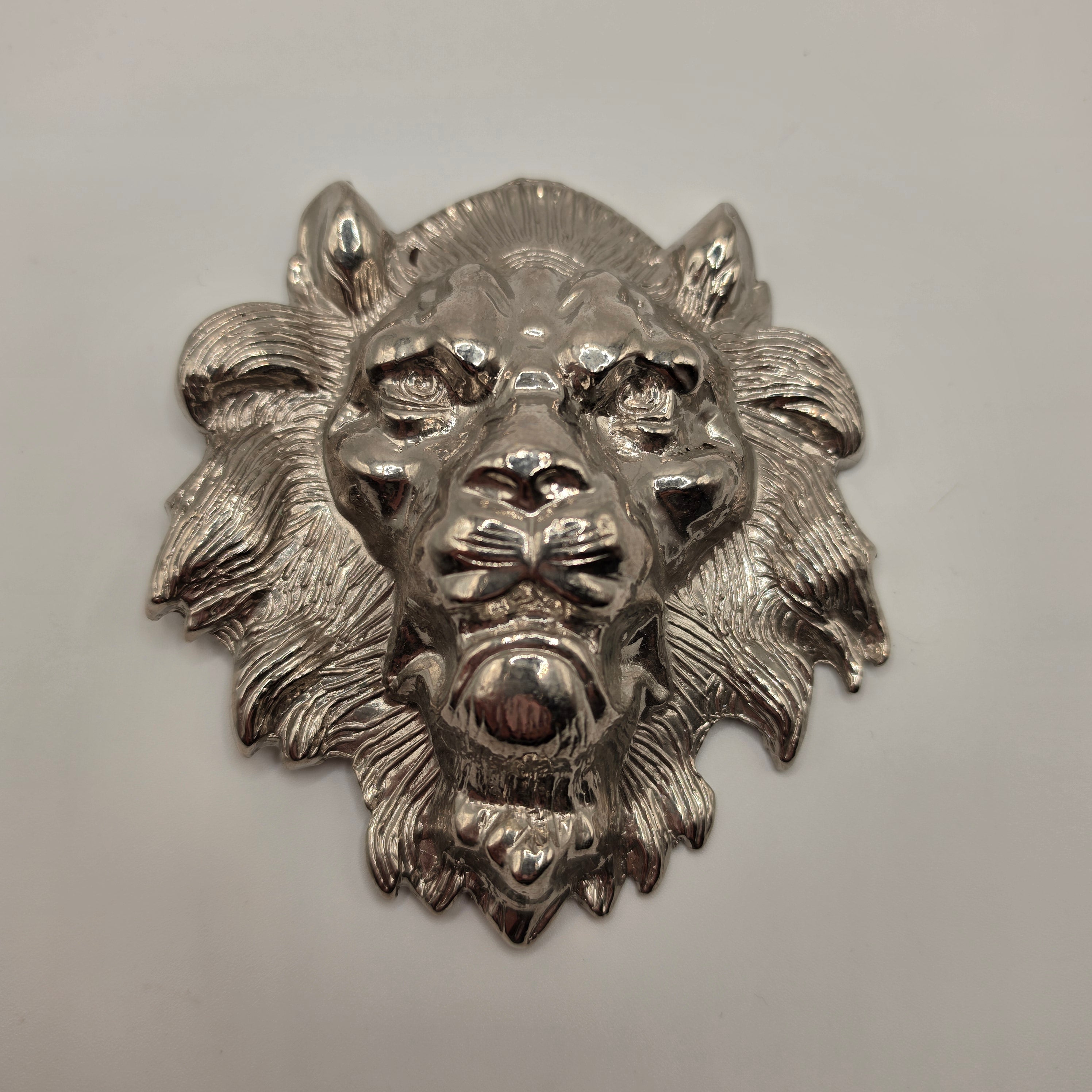 Vintage Löwenkopf Gürtelschnalle – Massive Biker / Western Wechselgürtelschnalle, Silber-Optik