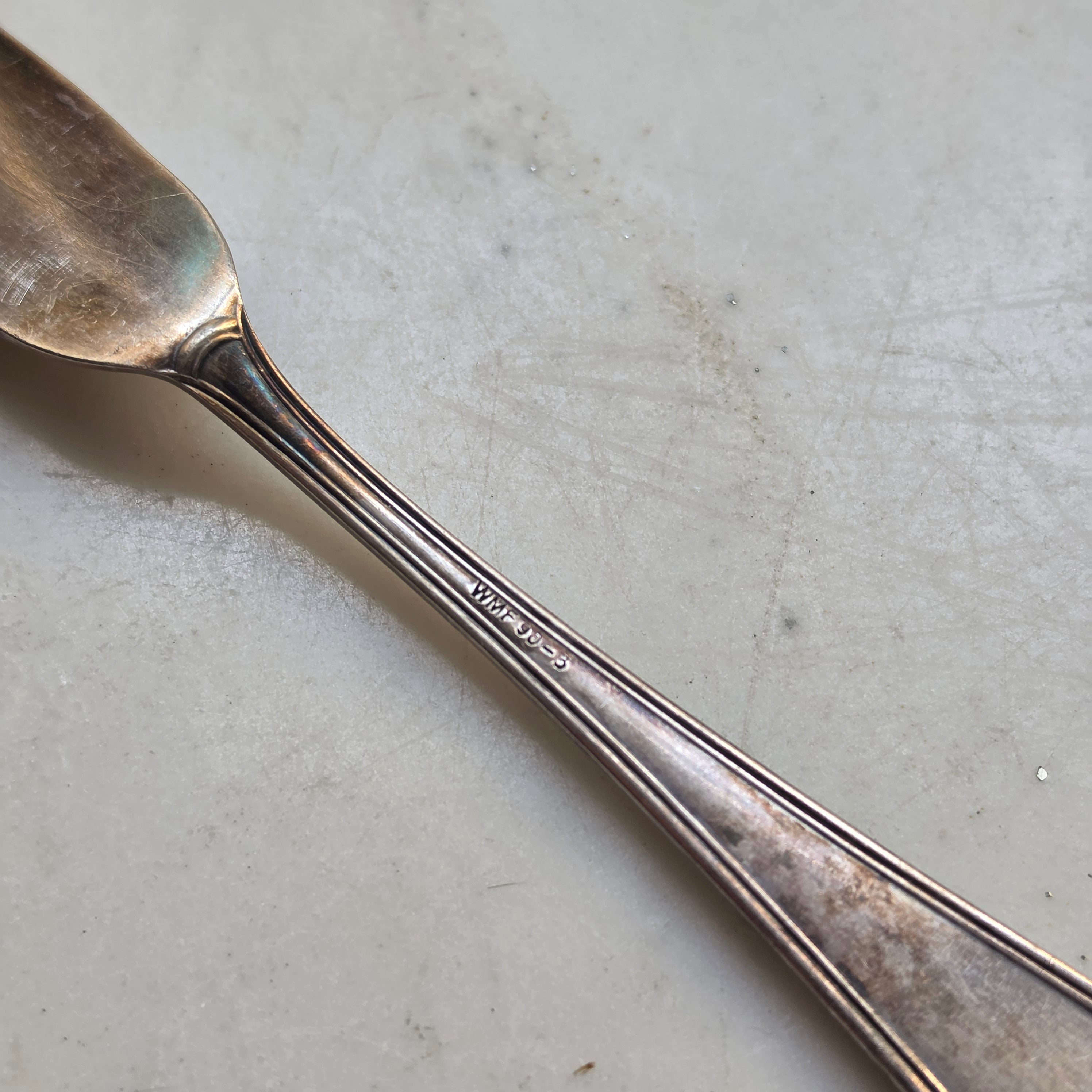 Antikes WMF Buttermesser - Butterspachtel 90er Versilberung – Jugendstil