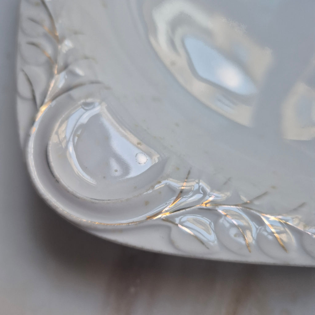 Antike Rosenthal Servierplatte - Fleischplatte – Kronach Bavaria mit Golddekoration & Rosendekor (P. Raddatz & Co. Berlin Stempel, ca. 1901–1920)