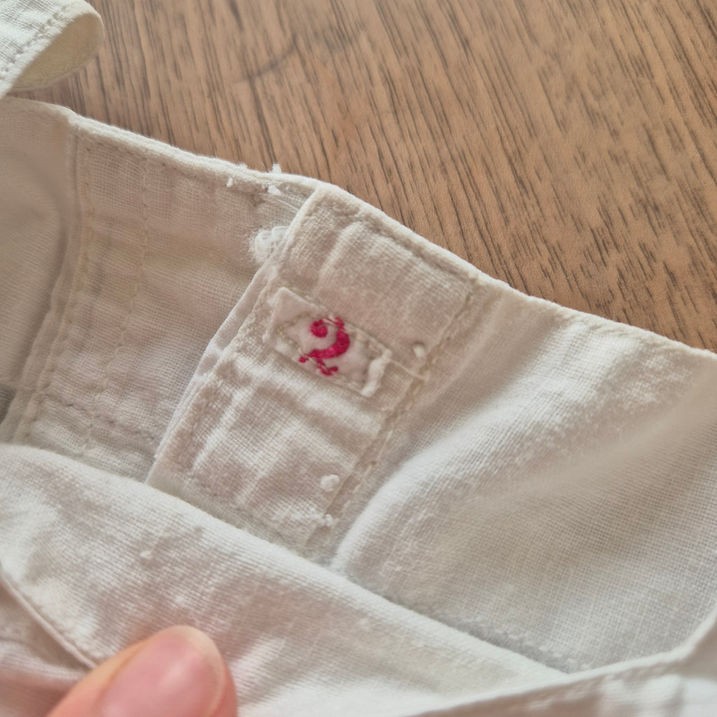 Vintage Leinen-Kittel - Fischerhemd für Kinder – Handgefertigtes Unikat mit Perlmuttknöpfen